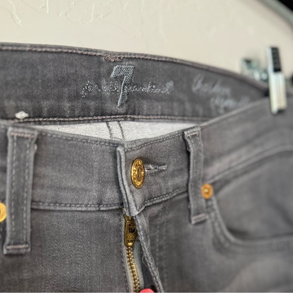 7 for All Mankind The Slim Cigarette Raw Hem GRAY SZ 26 - NEW! - Picture 6 of 16